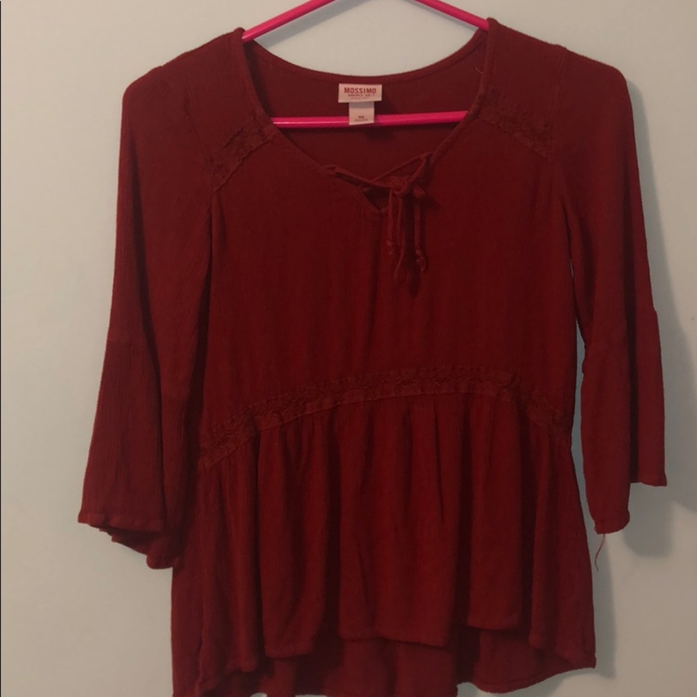 Burgundy top